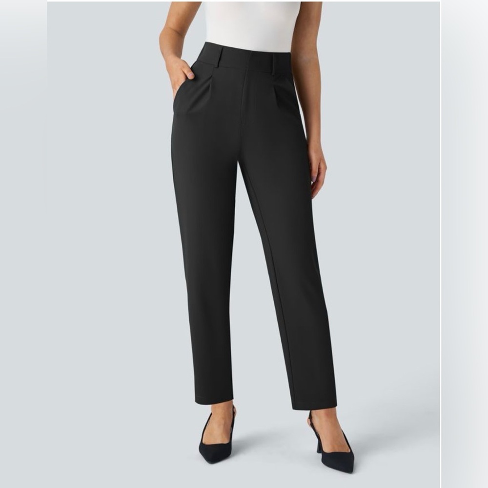 Halara High Waisted Pocket Solid Work Tapered Pants